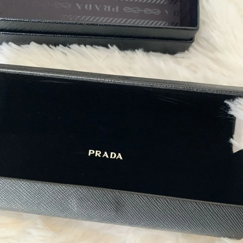 Prada Glasses Frames Black Gold Eyeglasses Case Cloth Box PR65RV Retro